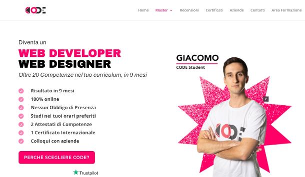corso web developer Accademia Code