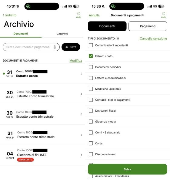Scaricare estratto conto app Intesa Sanpaolo iOS