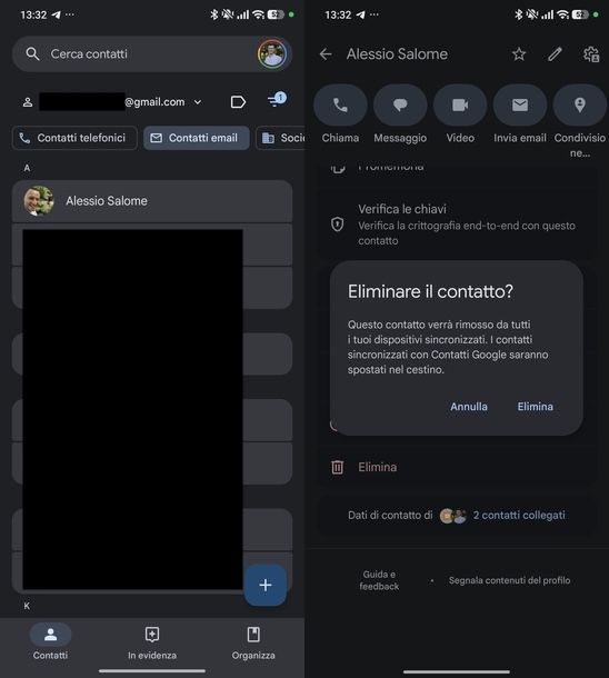 Eliminare indirizzo email memorizzato su Android