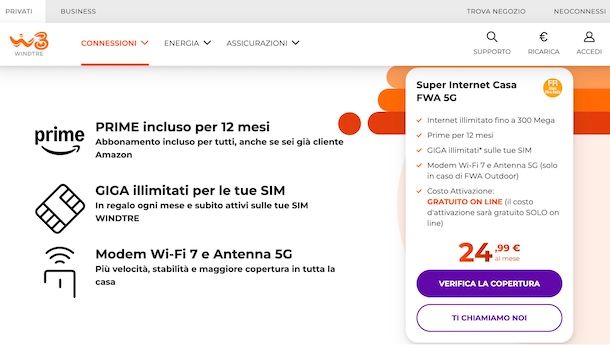 Internet senza linea fissa: WINDTRE