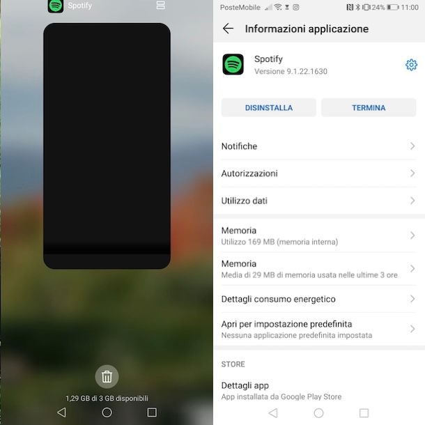 Chiudere Spotify su Android