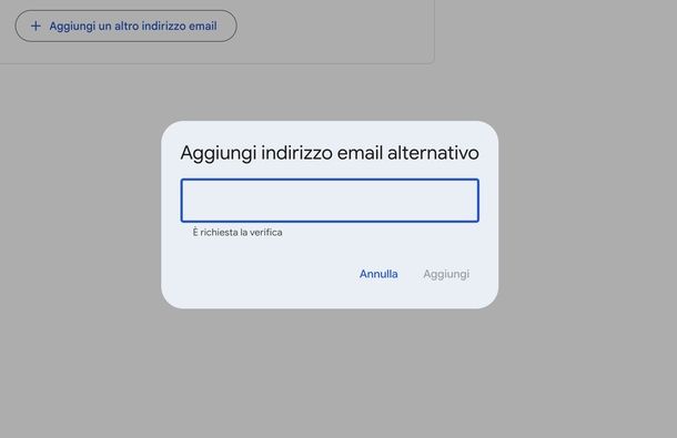Cambiare email Google
