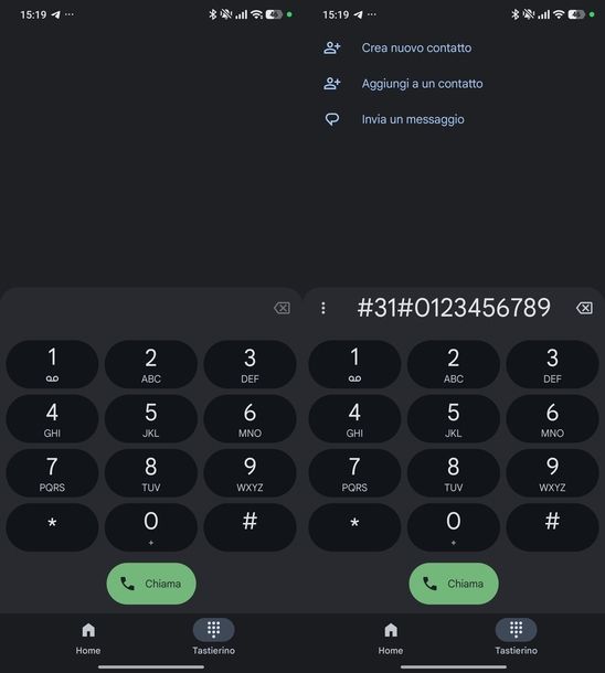 Chiamare con numero privato Android