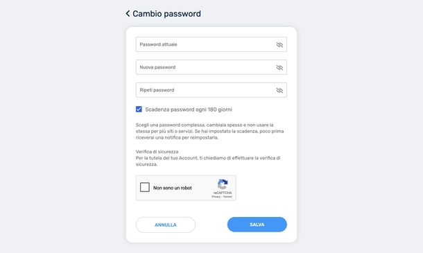 Cambiare password email Libero