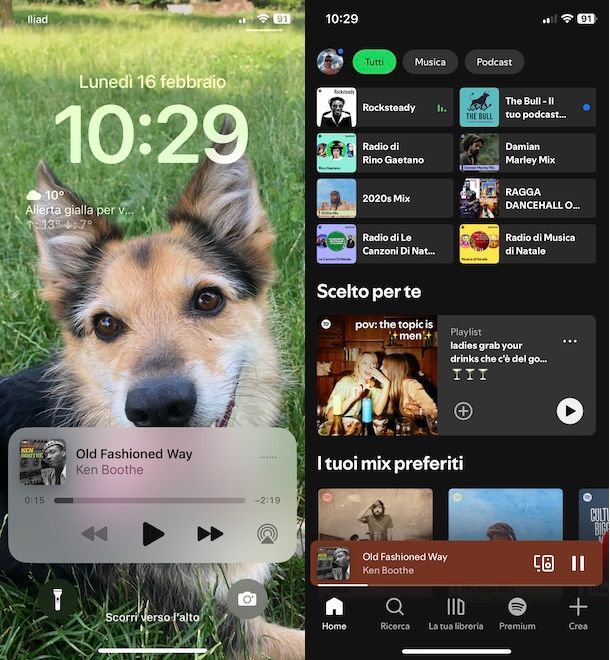Chiudere riproduzione Spotify