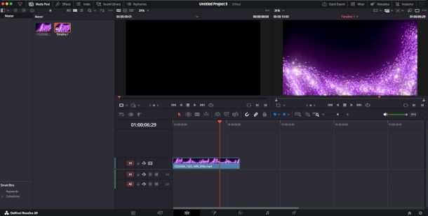 interfaccia DaVinci Resolve