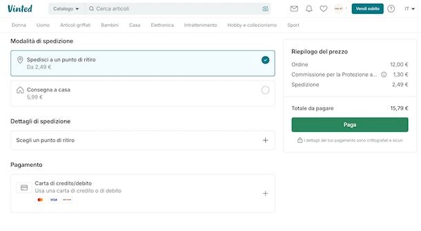 Acquistare su Vinted