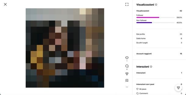 Visualizzazioni post Instagram PC