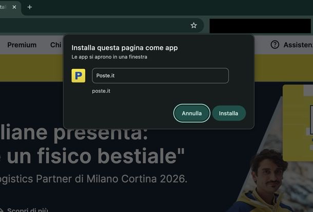 Creare PWA sito Poste Italiane