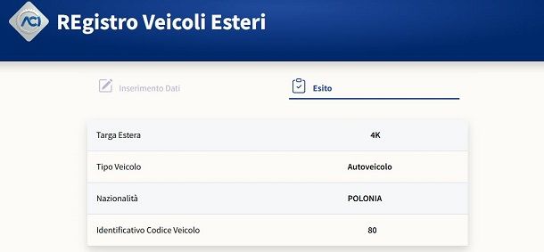 Trovare l'identificativo REVE