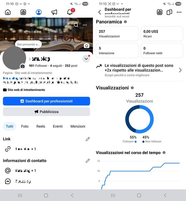 Chi visualizza post Facebook app