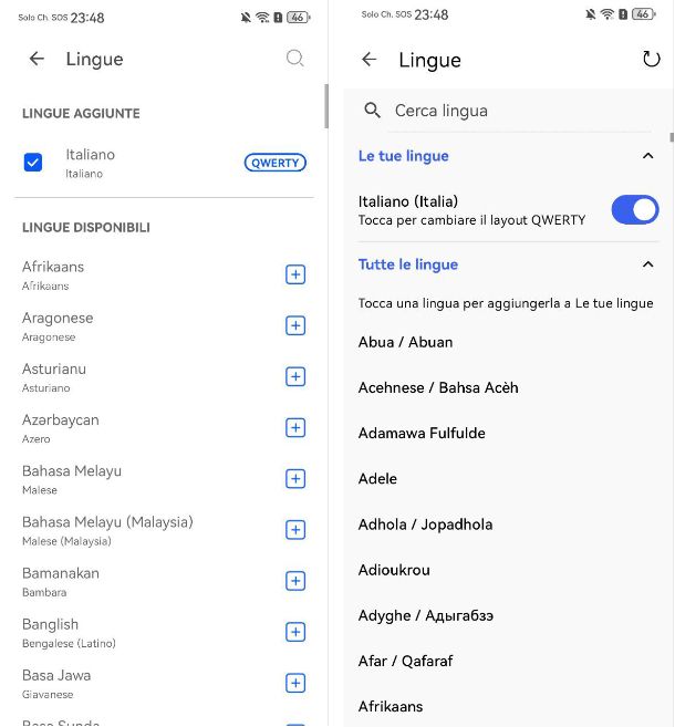 Come cambiare lingua della tastiera sul telefono