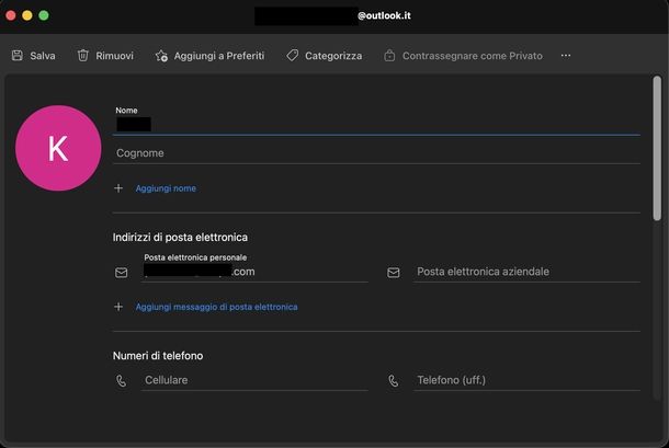 Eliminare indirizzo email memorizzato su Outlook