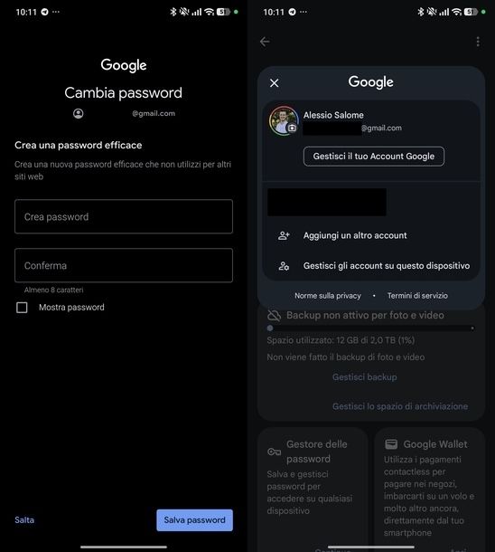 Recuperare password Gmail Android