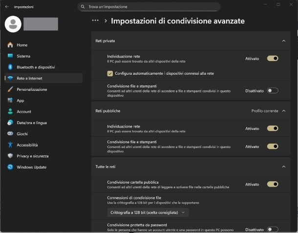 Condivisione file Windows