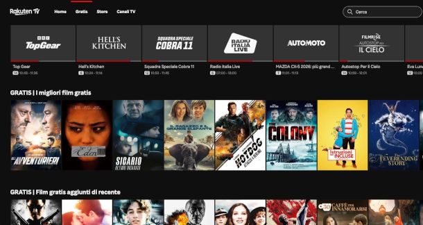 home page sito Rakuten TV