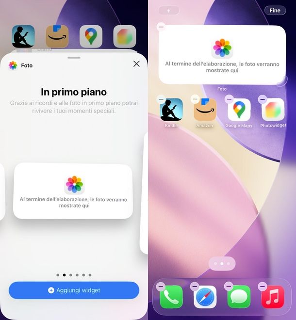 widget Foto in primo piano iOS
