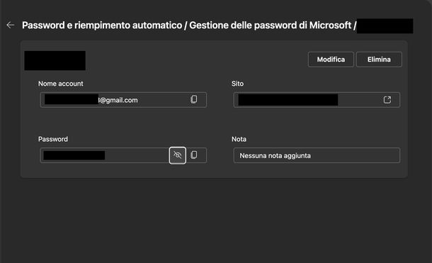 Vedere password Google Microsoft Edge Windows