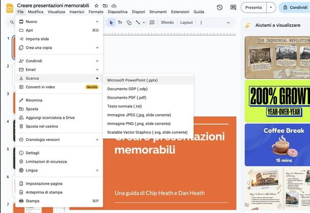 Salvare PowerPoint Google Presentazioni Web