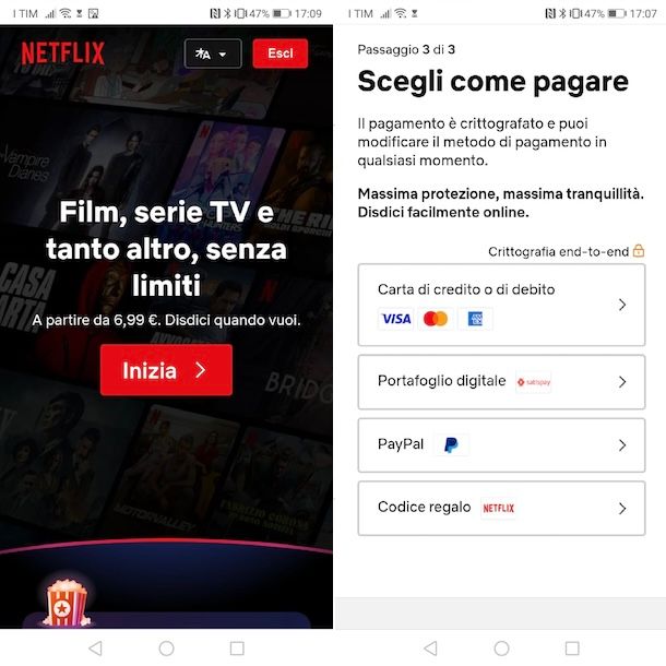 Pagare Netflix con il credito telefonico