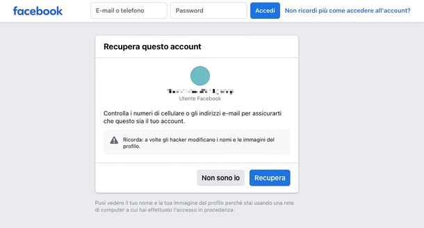 profilo Facebook hackerato