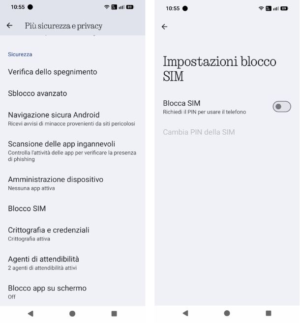 Come togliere il PIN dalla SIM Android