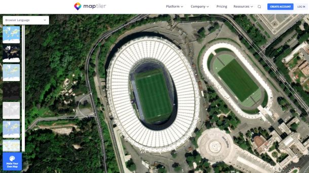 interfaccia sito MapTiler