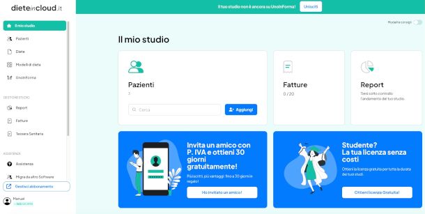 dashboard DieteInCloud