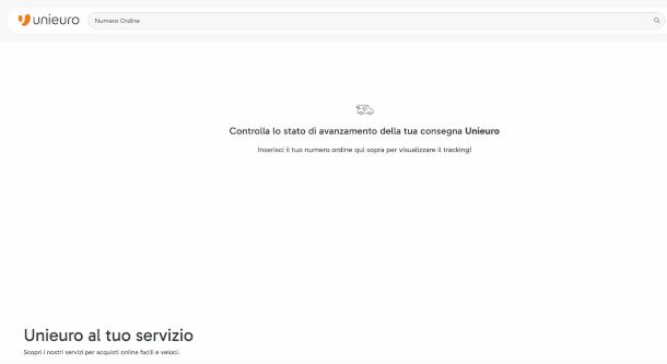 funzione tracking ordine Unieuro