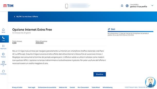 Disattivare promozioni TIM mobile online