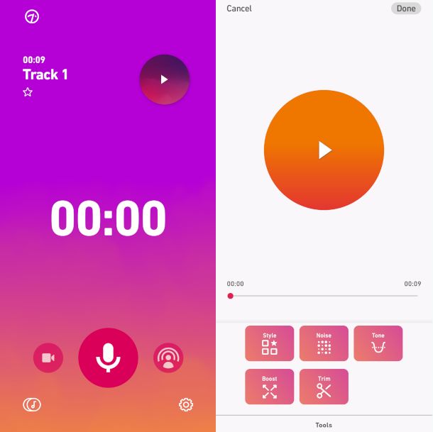 schermate app Dolby On