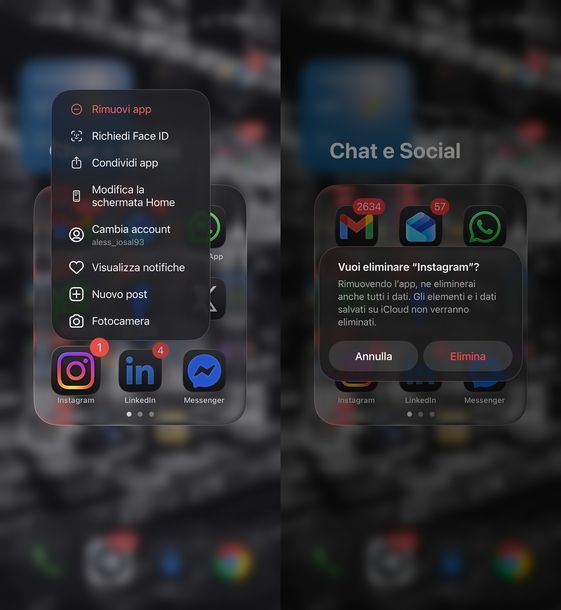 Pulire cache Instagram iOS