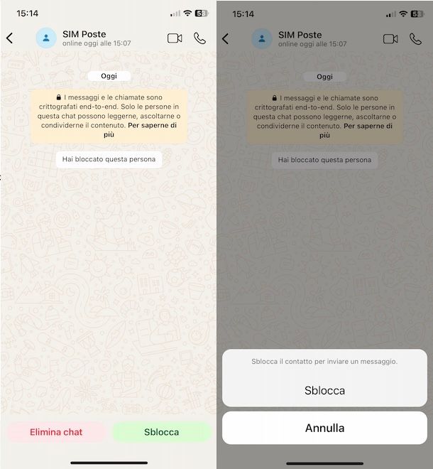 Sbloccare una persona su WhatsApp