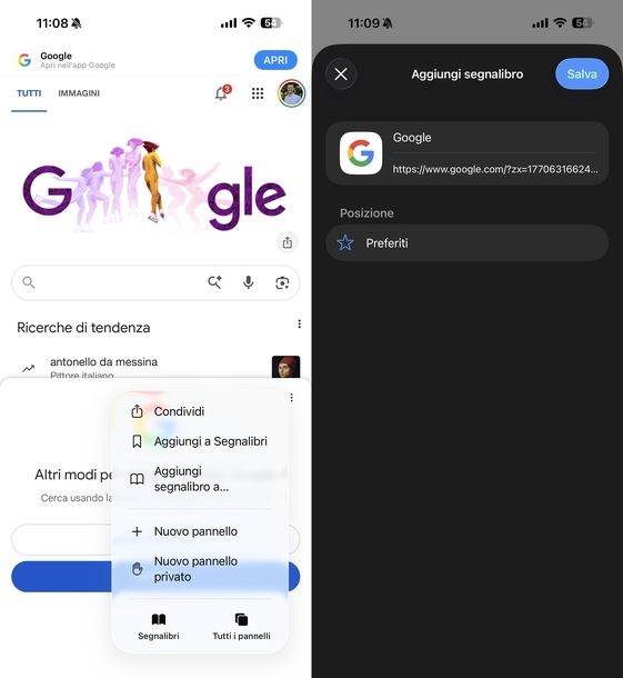 Aggiungere collegamento Google a Home Safari iOS