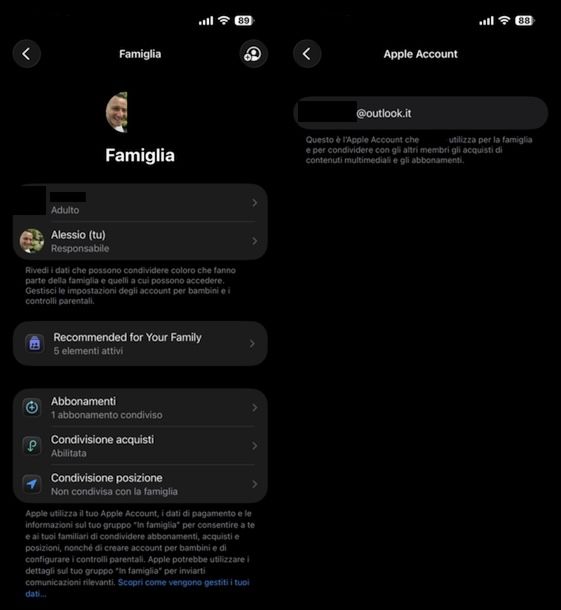 Trovare ID Apple di amico Famiglia iOS