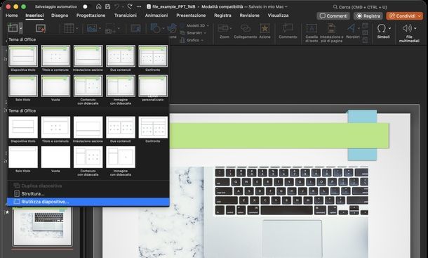 Unire due PowerPoint in uno solo macOS