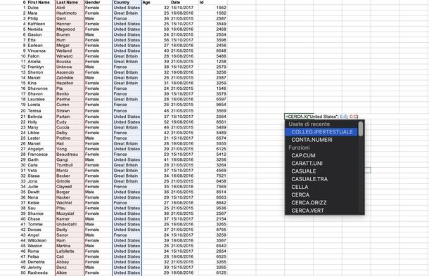 Trovare nome e restituire altri dati Excel