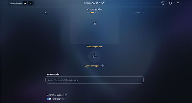 Come creare squadra segreta FantaSanremo