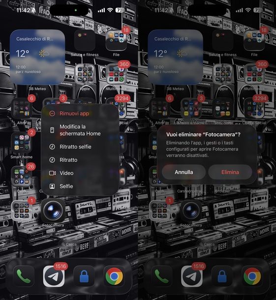 Disinstallare app iPhone