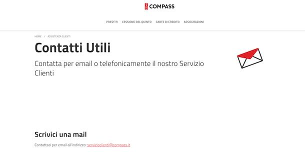 Contattare Compass via email