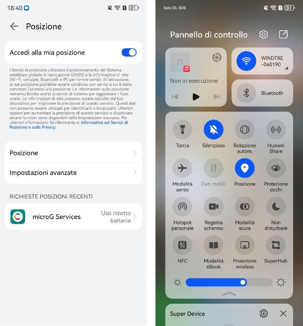 Come attivare localizzazione Huawei