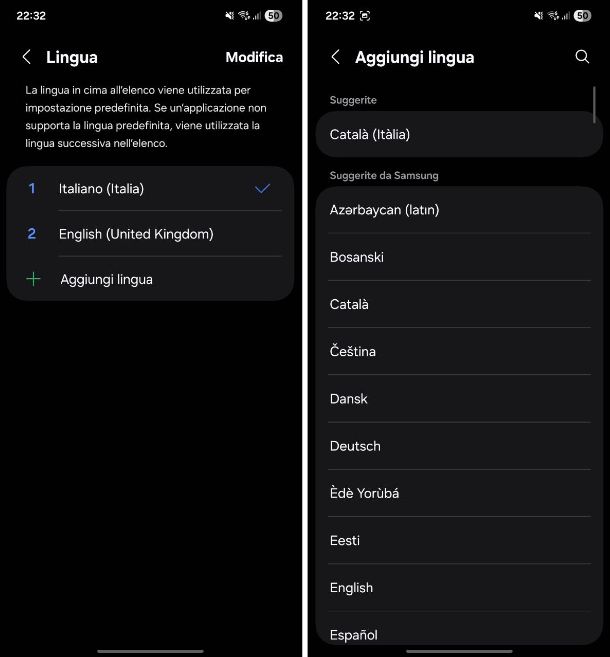Come cambiare lingua sul telefono Samsung