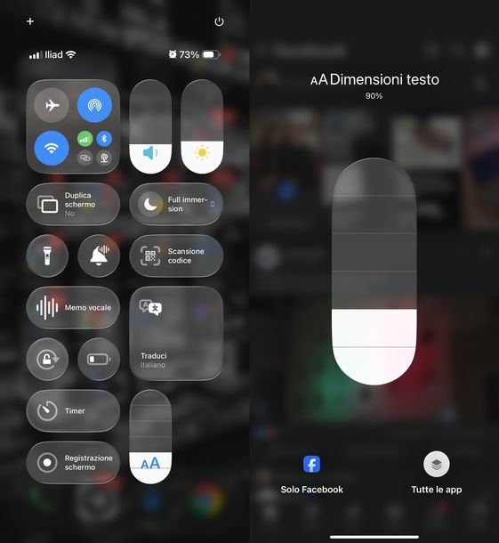 Ingrandire caratteri iPhone