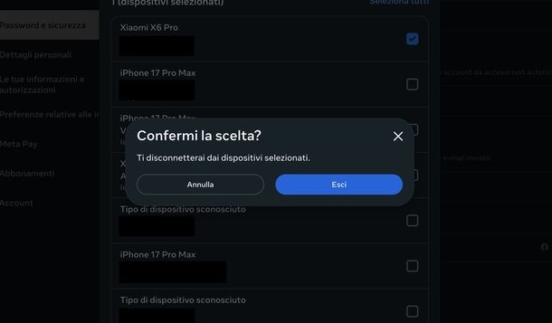 Disattivare Messenger da un altro dispositivo