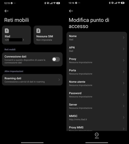 Modificare APN rete dati smartphone Xiaomi