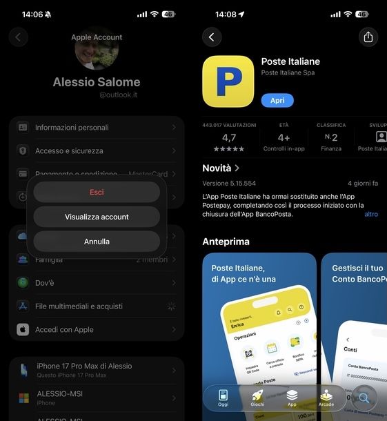 Scaricare app Poste Italiane da estero iOS