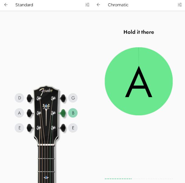 schermate app Fender Guita Tuner