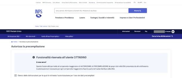 Precompilazione ISEE