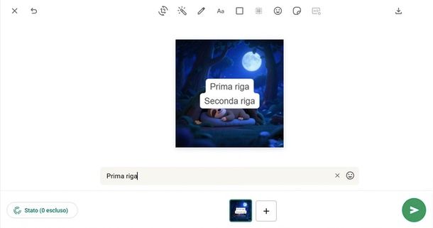 Andare a capo Stato WhatsApp Web