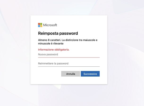 Recuperare password Outlook Web